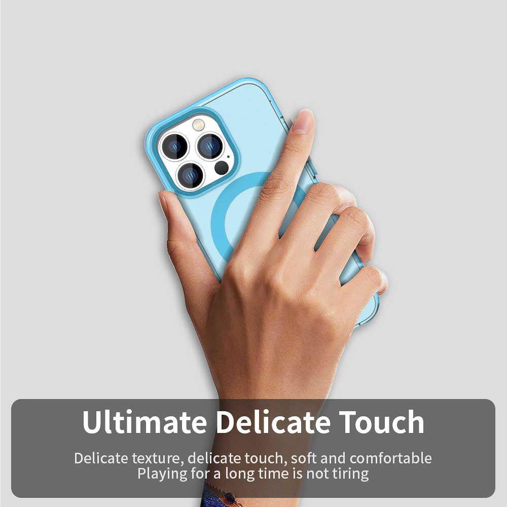 Coque MagSafe pour Apple iPhone 14 Pro Max, Techsuit, CandyCase, Bleue