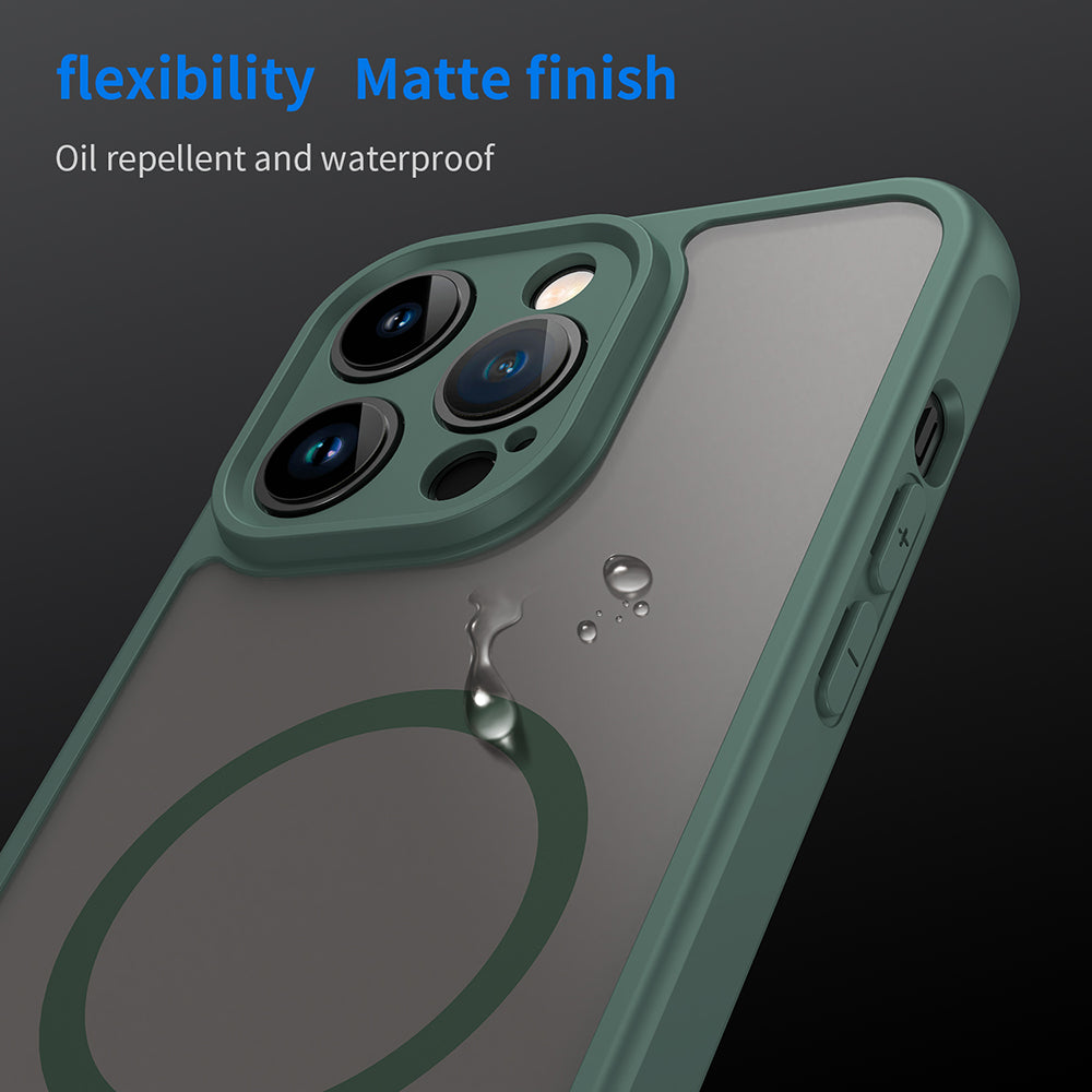 Coque MagSafe pour Apple iPhone 14 Pro Max, Techsuit, HaloFrost II, Vert