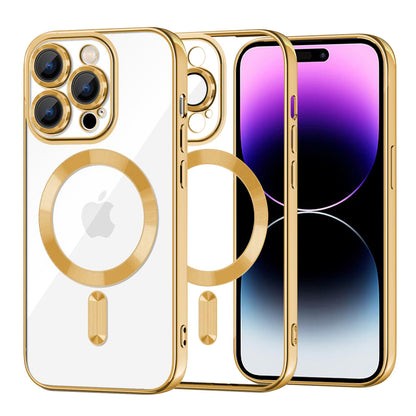 Coque MagSafe pour Apple iPhone 14 Pro Max, Techsuit, Luxury Crystal, Dorée