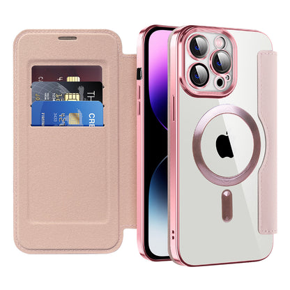 MagSafe Case for Apple iPhone 14 Pro Max, Techsuit, SmartMag Book, Pink