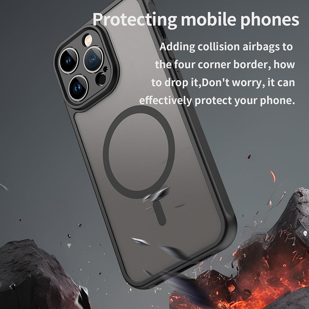 Coque MagSafe pour Apple iPhone 14 Pro, Techsuit, HaloFrost II, Noire