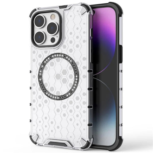 Coque MagSafe pour Apple iPhone 14 Pro, Techsuit, HoneyComb Shield, Noire