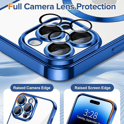 MagSafe Case for Apple iPhone 14 Pro, Techsuit, Luxury Crystal, Dark Blue