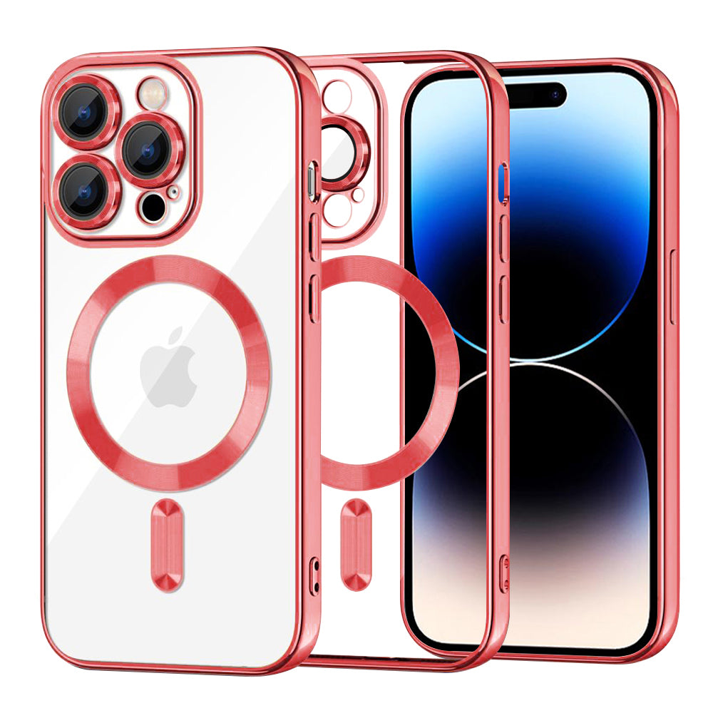 Coque MagSafe pour Apple iPhone 14 Pro, Techsuit, Luxury Crystal, Rouge