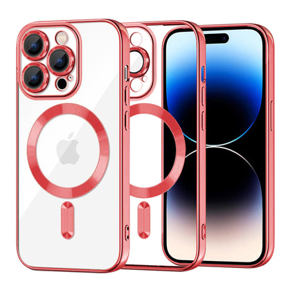 Coque MagSafe pour Apple iPhone 14 Pro, Techsuit, Luxury Crystal, Rouge