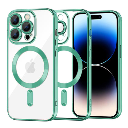 Coque MagSafe pour Apple iPhone 14 Pro, Techsuit, Luxury Crystal, Vert Clair