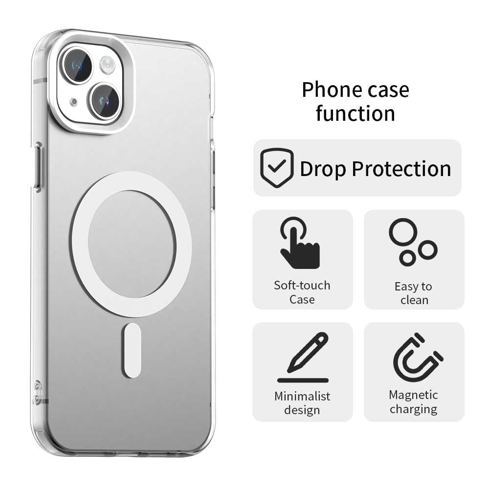 Coque MagSafe pour Apple iPhone 14, Techsuit, CandyCase, Blanche
