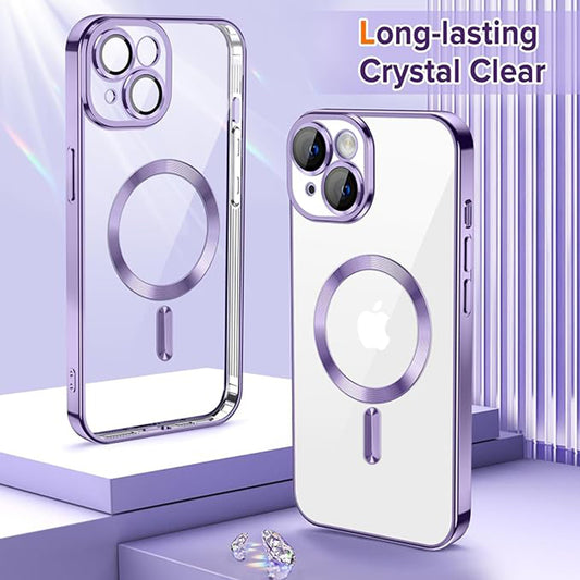 Coque MagSafe pour Apple iPhone 14, Techsuit, Luxury Crystal, Violet Clair