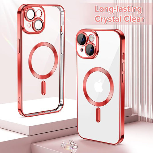 Coque MagSafe pour Apple iPhone 14, Techsuit, Luxury Crystal, Rouge