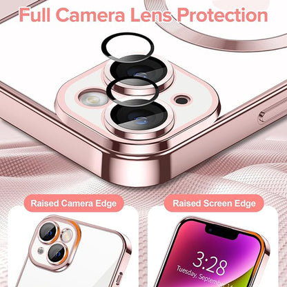 Coque MagSafe pour Apple iPhone 14, Techsuit, Luxury Crystal, Rose