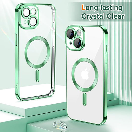 Coque MagSafe pour Apple iPhone 14, Techsuit, Luxury Crystal, Vert Clair