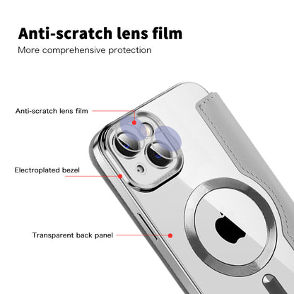 MagSafe Case for Apple iPhone 14, Techsuit, SmartMag Book, Gray