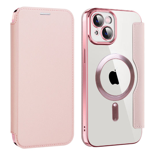 Coque MagSafe pour Apple iPhone 14, Techsuit, SmartMag Book, Rose
