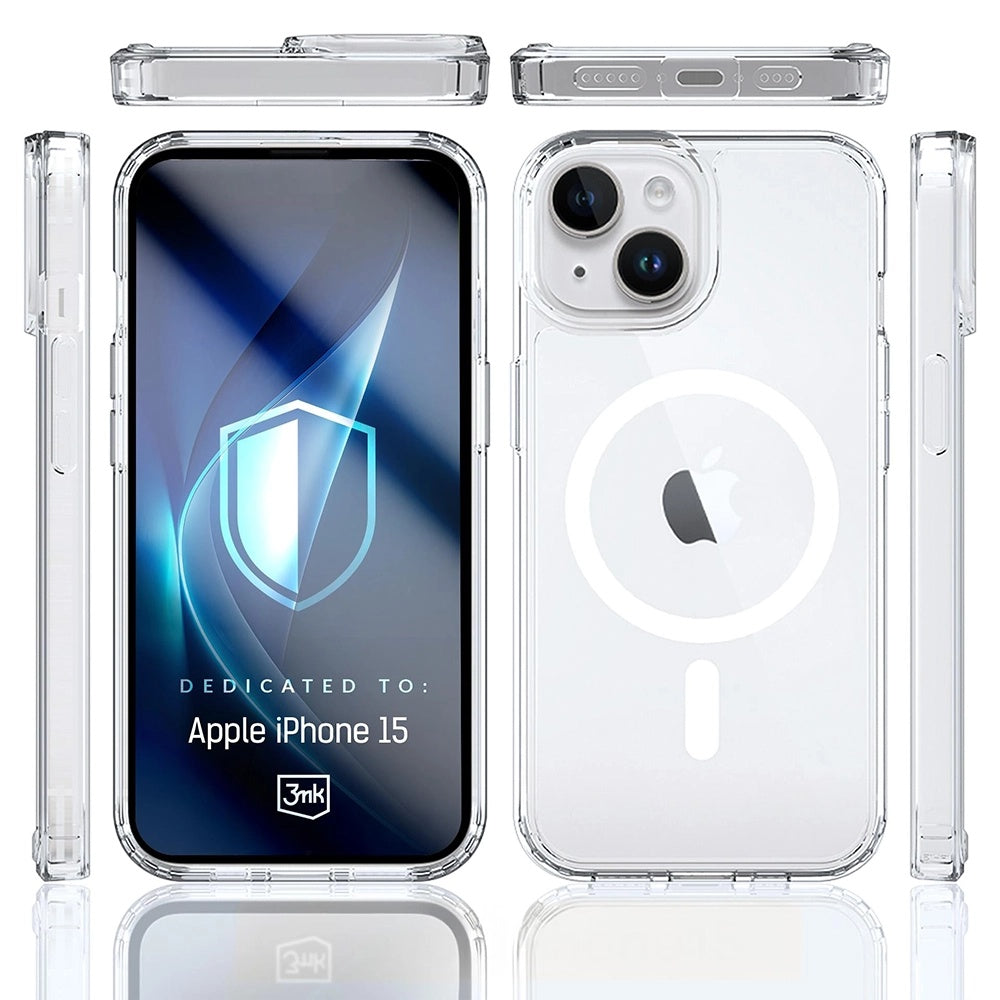 Coque MagSafe pour Apple iPhone 15, 3MK, Armor MagCase, Transparente