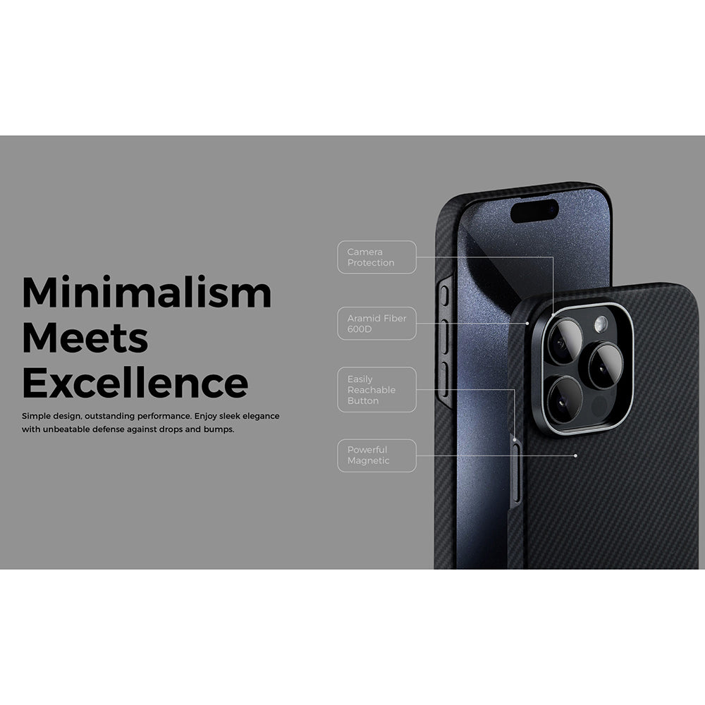 Étui MagSafe pour Apple iPhone 15, Edizard, Air, Noir