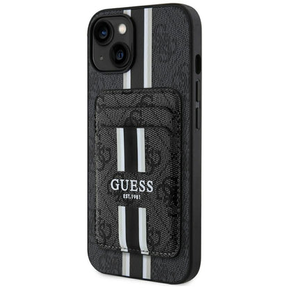 Étui MagSafe pour Apple iPhone 15, Guess, Cardslot 4G Stripes, Noir
