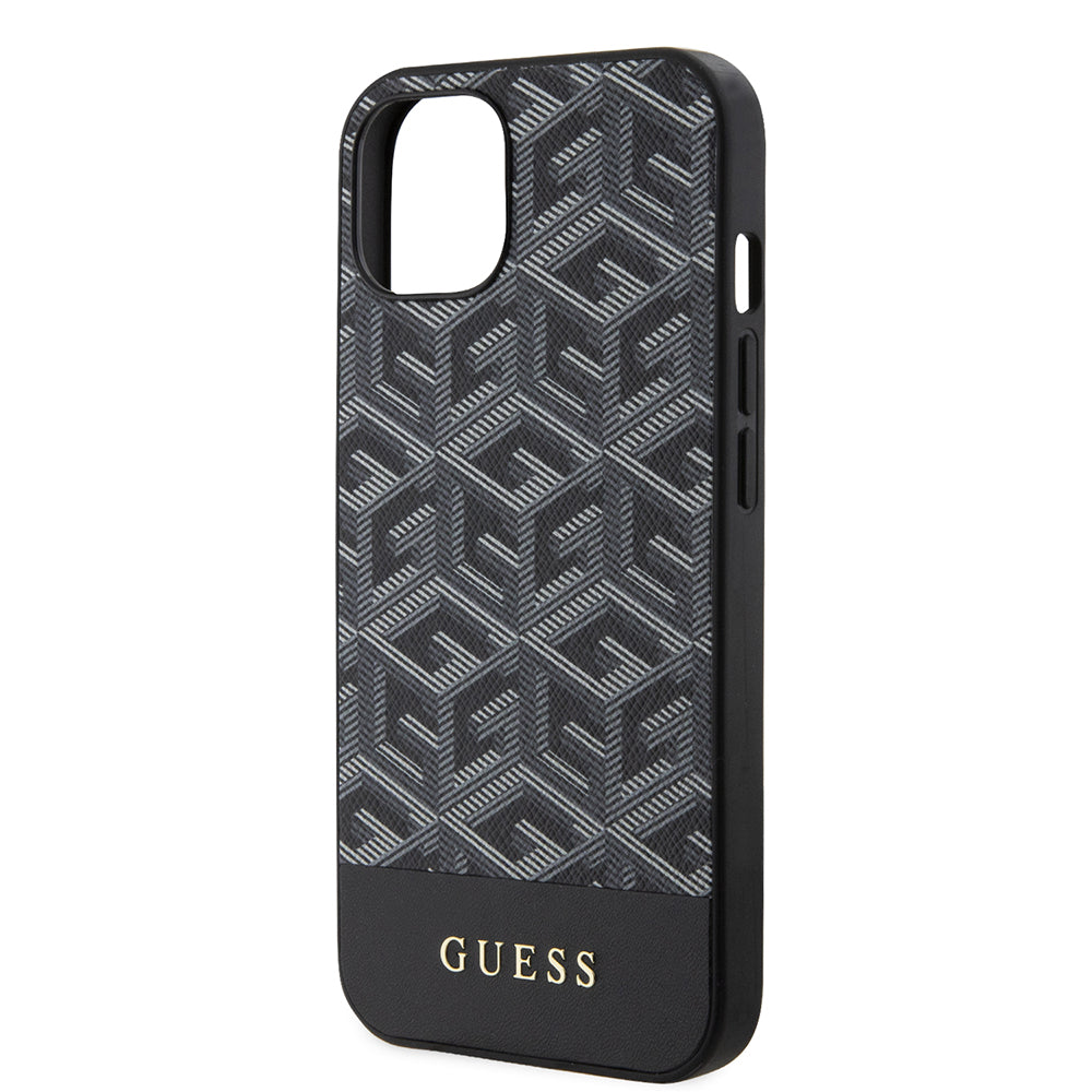 Coque MagSafe pour Apple iPhone 15, Guess, GCube Stripes, Noire