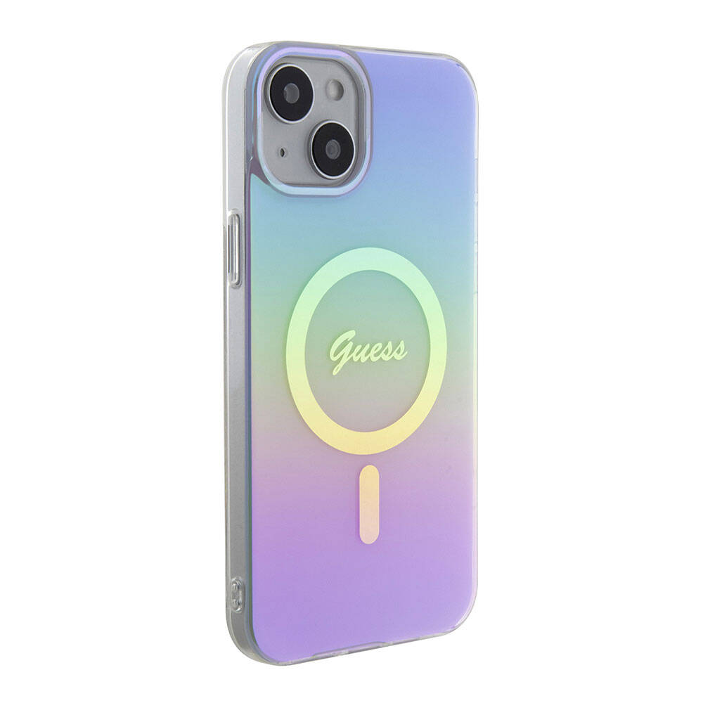 Étui MagSafe pour Apple iPhone 15, Guess, IML Iridescent, Violet