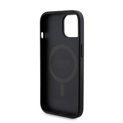 Étui MagSafe pour Apple iPhone 15, Guess, Powerbank 4G Metal Logo, Noir
