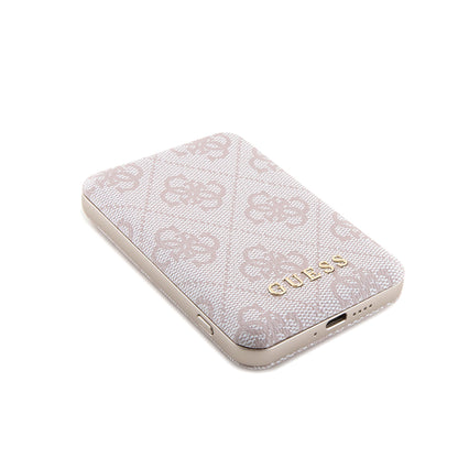 Étui MagSafe pour Apple iPhone 15, Guess, Powerbank 4G Metal Logo, Rose