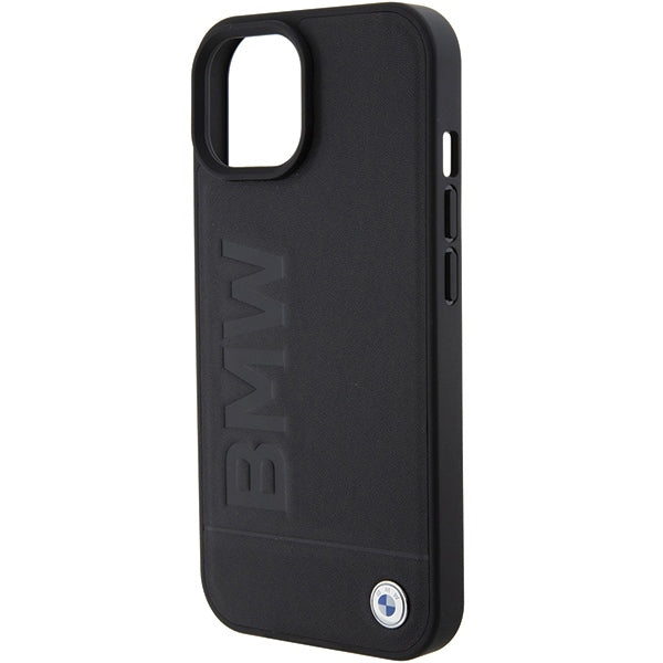 Coque MagSafe pour Apple iPhone 15 Plus, BMW, estampage à chaud naturel, noire