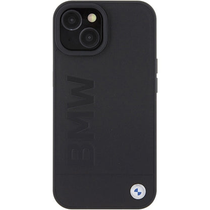 Coque MagSafe pour Apple iPhone 15 Plus, BMW, estampage à chaud naturel, noire