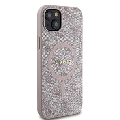 Coque MagSafe pour Apple iPhone 15 Plus, Guess, Collection 4G, Rose.