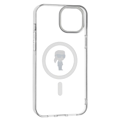 Coque MagSafe pour Apple iPhone 15 Plus, Karl Lagerfeld, IML Ikonik Karl, Transparente