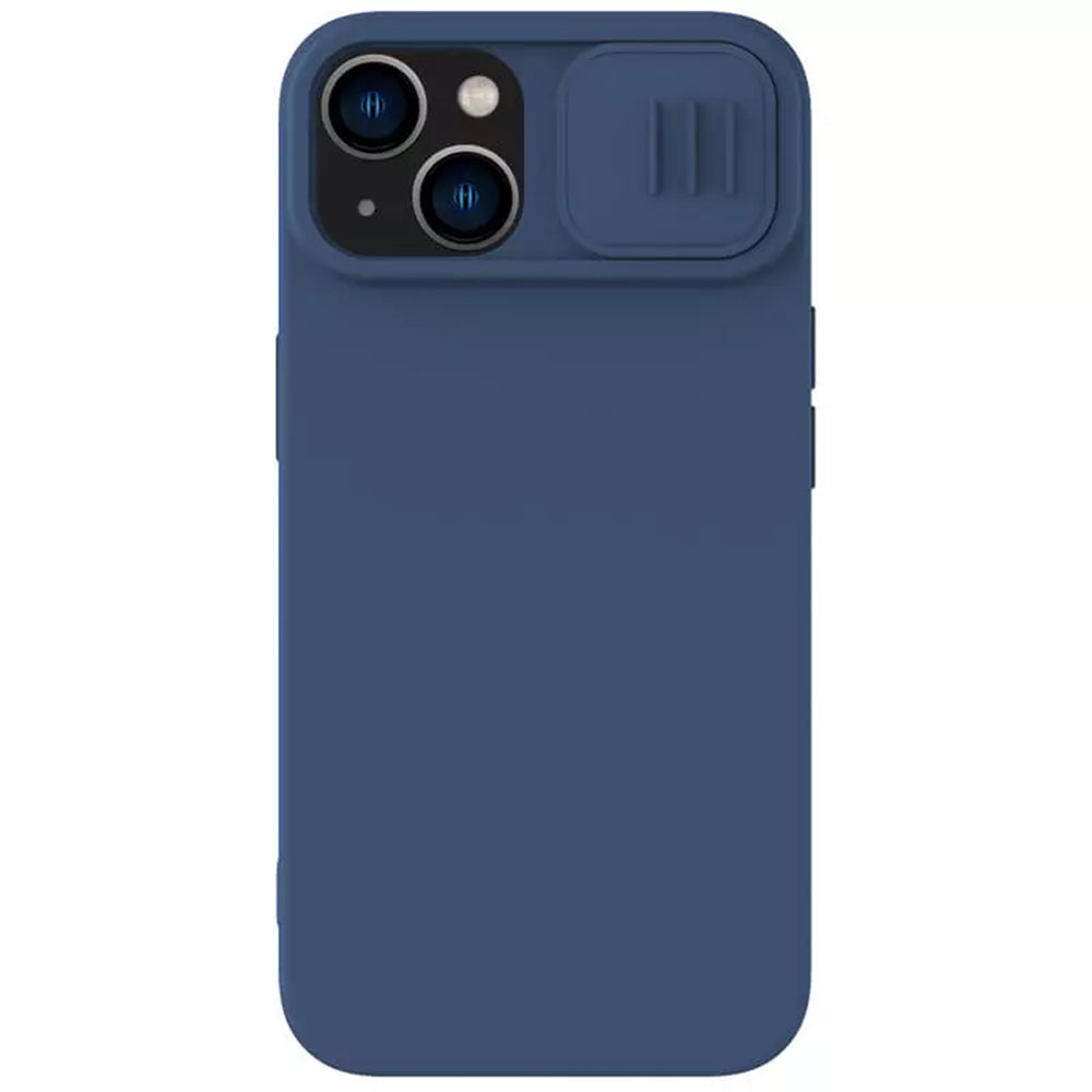 Coque MagSafe pour Apple iPhone 15 Plus, Nillkin, CamShield Silky, Bleue