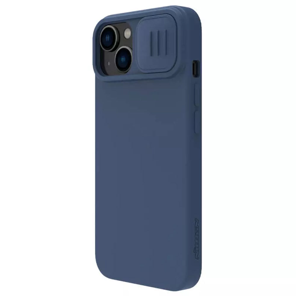 Coque MagSafe pour Apple iPhone 15 Plus, Nillkin, CamShield Silky, Bleue
