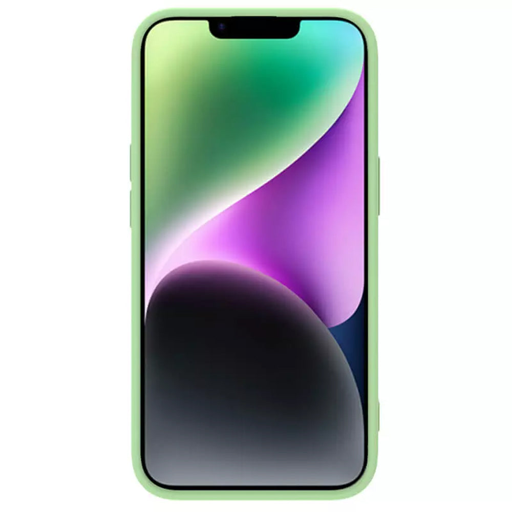 Coque MagSafe pour Apple iPhone 15 Plus, Nillkin, CamShield Silky, Vert Clair