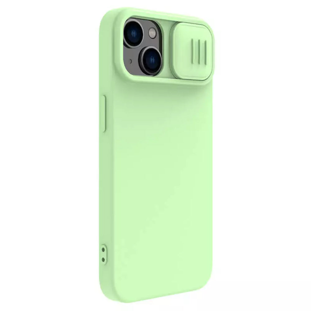 Coque MagSafe pour Apple iPhone 15 Plus, Nillkin, CamShield Silky, Vert Clair