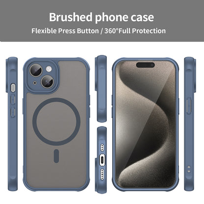 Coque MagSafe pour Apple iPhone 15 Plus, Techsuit, HaloFrost II, Bleu marine