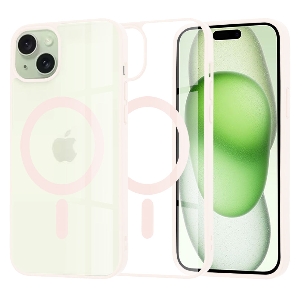 Coque MagSafe pour Apple iPhone 15 Plus, Techsuit, Pro, Rose