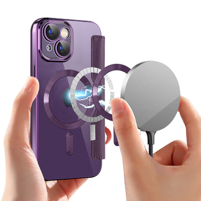 Coque MagSafe pour Apple iPhone 15 Plus, Techsuit, SmartMag Book, Violet