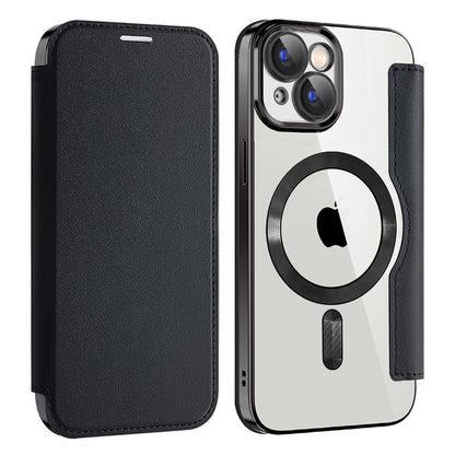 Coque MagSafe pour Apple iPhone 15 Plus, Techsuit, SmartMag Book, Noire