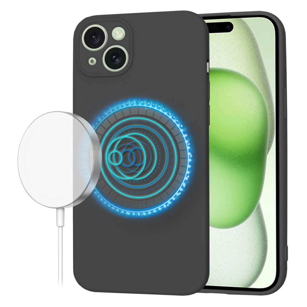 Coque MagSafe pour Apple iPhone 15 Plus, Techsuit, SoftFlex, Noire