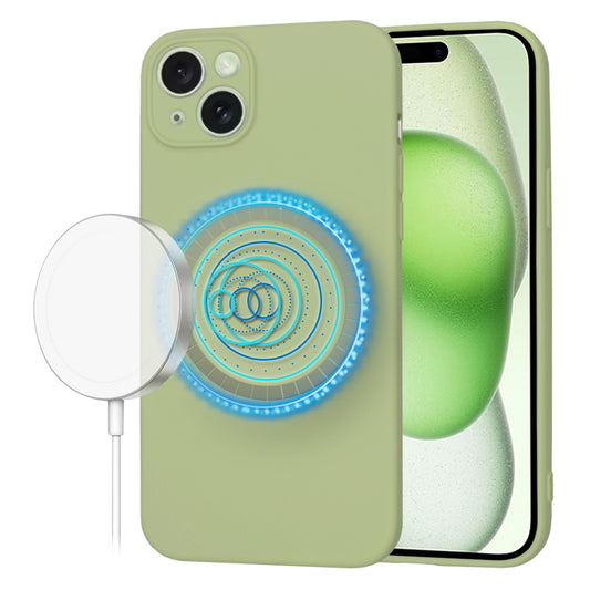 Coque MagSafe pour Apple iPhone 15 Plus, Techsuit, SoftFlex, Matcha