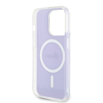 Coque MagSafe pour Apple iPhone 15 Pro, Guess, IML Iridescent, Violet