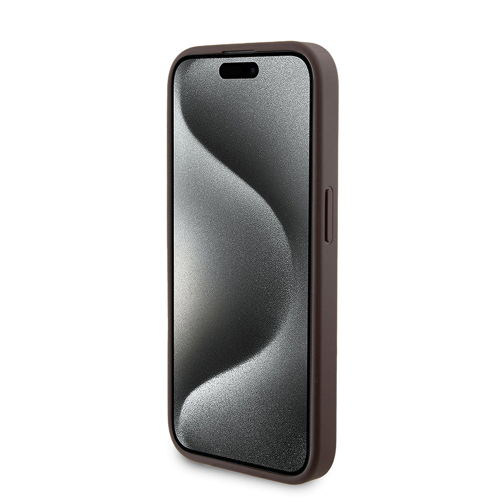 Étui MagSafe pour Apple iPhone 15 Pro, Guess, Powerbank 4G Metal Logo, Marron