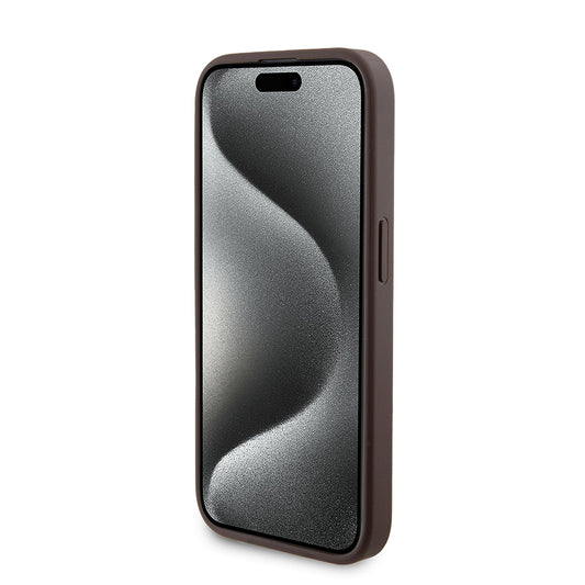 Étui MagSafe pour Apple iPhone 15 Pro, Guess, Powerbank 4G Metal Logo, Marron