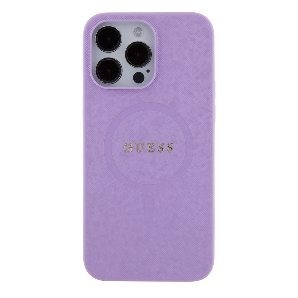 Étui MagSafe pour Apple iPhone 15 Pro Max, Guess, Saffiano, Mauve