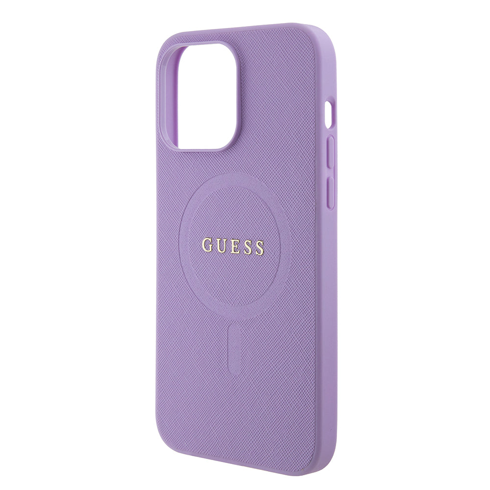 Étui MagSafe pour Apple iPhone 15 Pro Max, Guess, Saffiano, Mauve