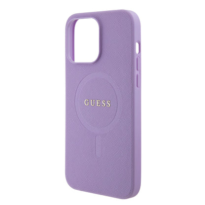 Étui MagSafe pour Apple iPhone 15 Pro Max, Guess, Saffiano, Mauve