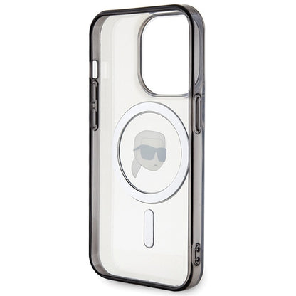 Coque MagSafe pour Apple iPhone 15 Pro Max, Karl Lagerfeld, IML Karl's Head, Transparente