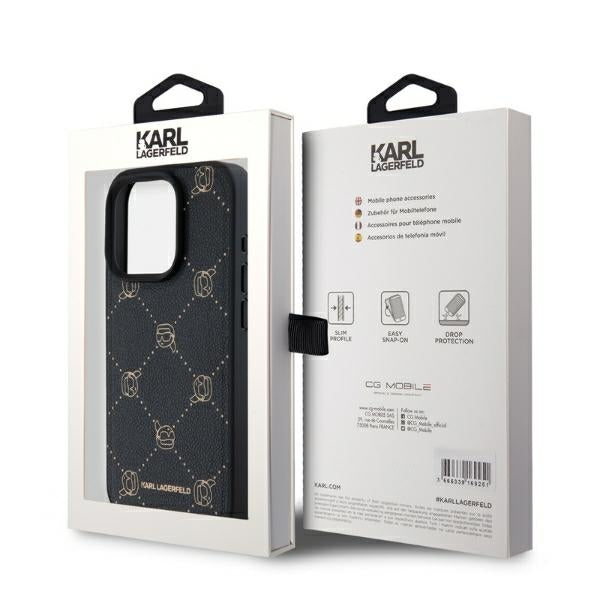 Coque MagSafe pour Apple iPhone 15 Pro Max, Karl Lagerfeld, Karl's Head, Noire