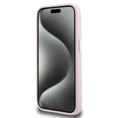 Coque MagSafe pour Apple iPhone 15 Pro Max, Karl Lagerfeld, Silicone Shadow Metal Initial, Rose.