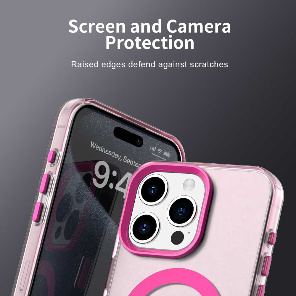 Coque MagSafe pour Apple iPhone 15 Pro Max, Techsuit, CandyCase, Rose