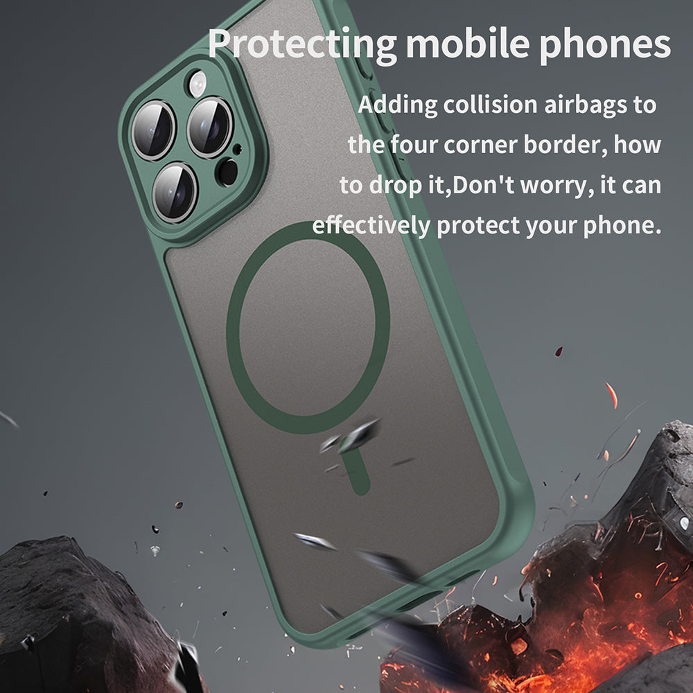 Coque MagSafe pour Apple iPhone 15 Pro Max, Techsuit, HaloFrost II, Vert