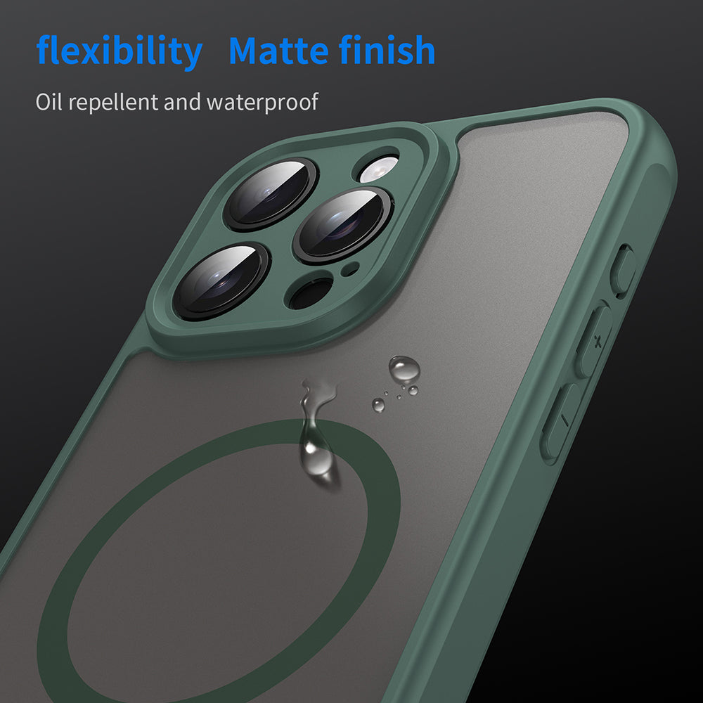 Coque MagSafe pour Apple iPhone 15 Pro Max, Techsuit, HaloFrost II, Vert